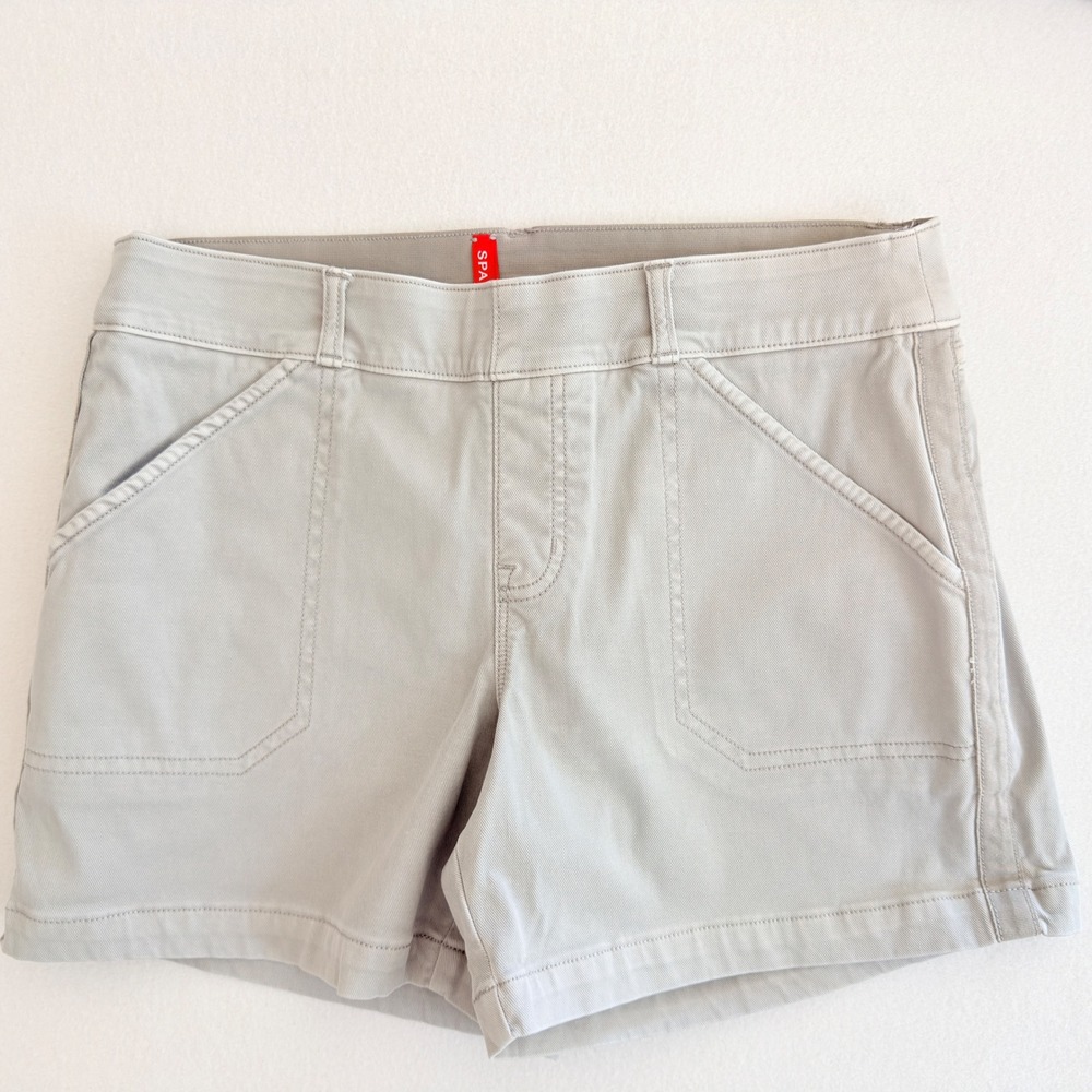 Spanx Stretch Twill Shorts  Bundle of 2 Beige and slate Size Med - Picture 4 of 12